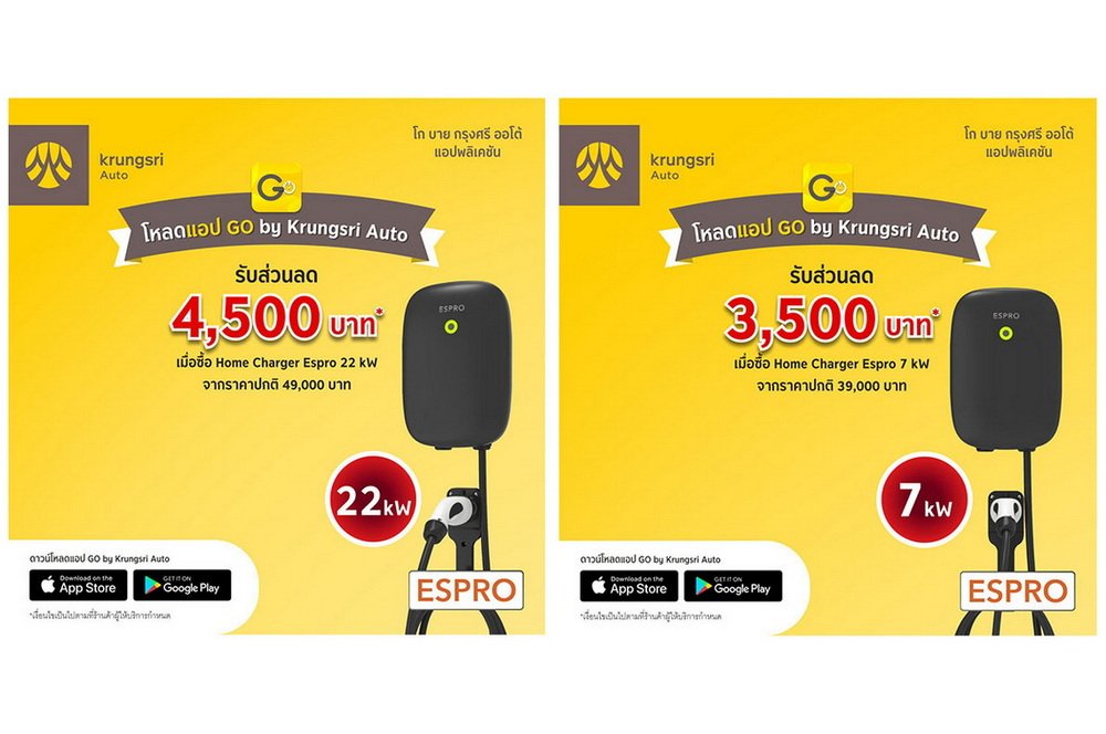 โปรโมชั่นซื้อโฮมชาร์จเจอร์กับแอปฯ โก บาย กรุงศรี ออโต