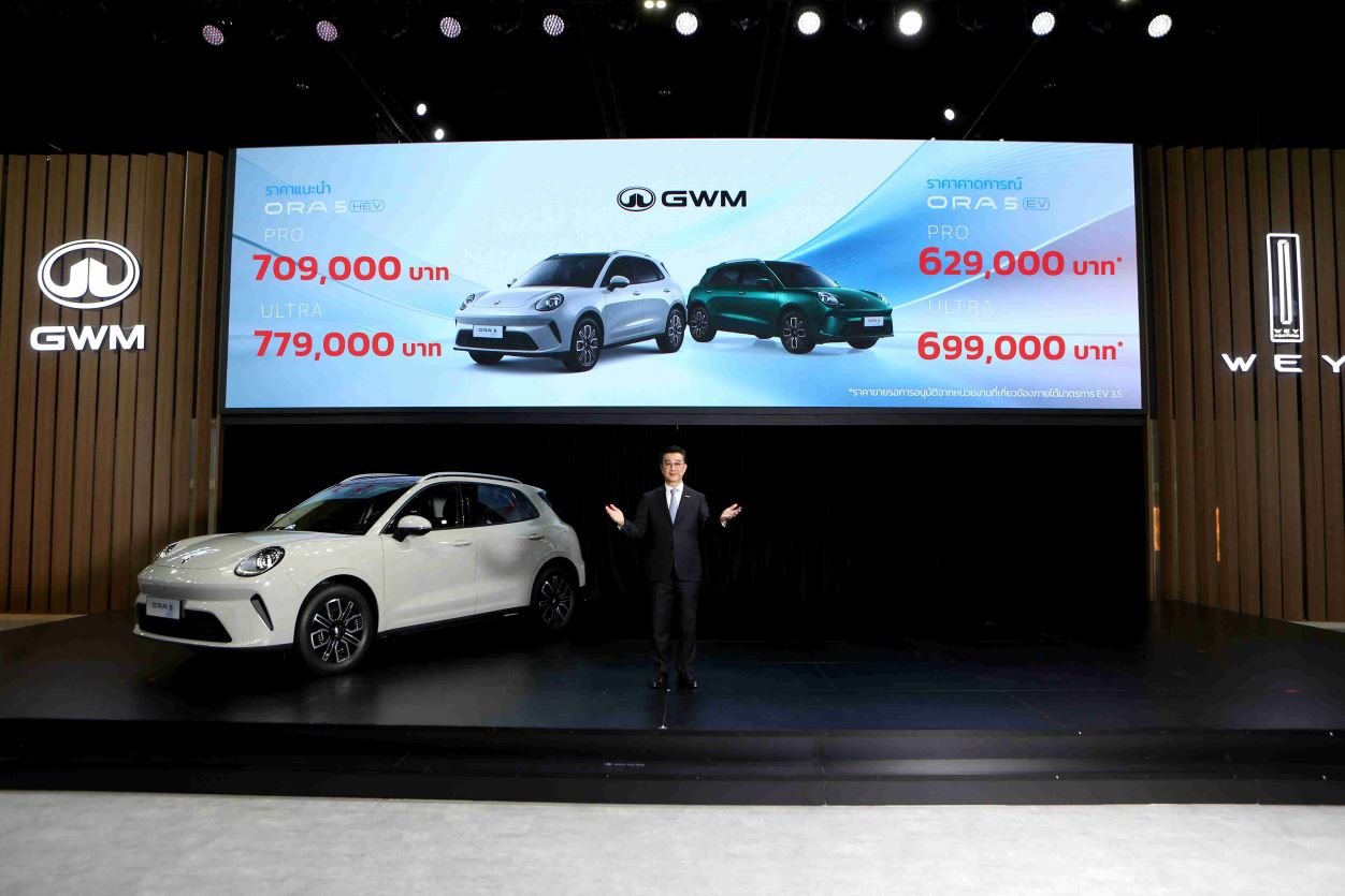 GWM เปิดราคาคาดการณ์ GWM ORA 5 รุ่น EV 629,000-699,000 บาท
