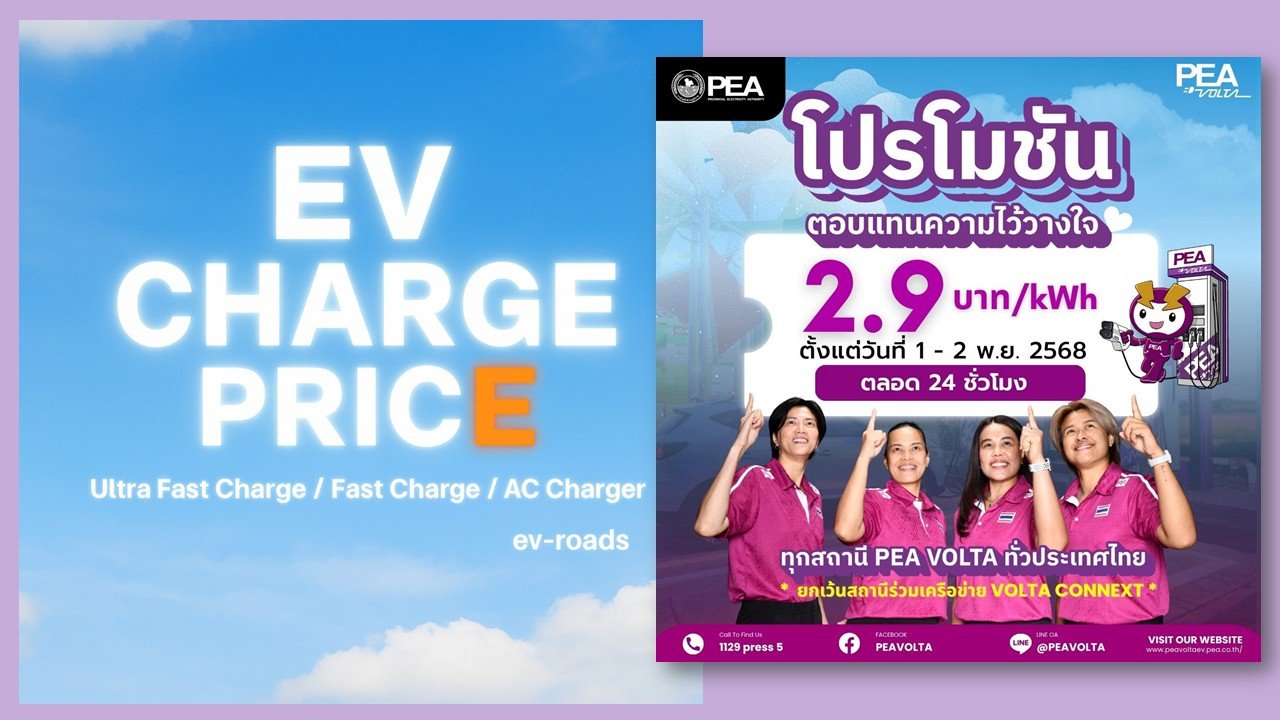 PEA VOLTA จัดโปรฯ 2.9 บาทkWh 