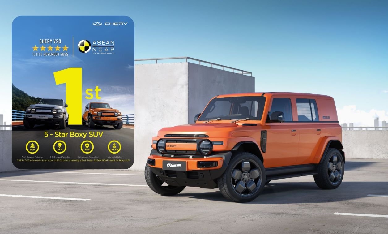 CHERY V23 คว้ามาตรฐานความปลอดภัย 5 ดาว จาก ASEAN NCAP ด้วยคะแนนรวม 91.02 
