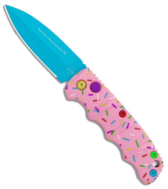 Boker Mini Dessert Warrior® Kalashnikov Dagger Automatic Knife (2.5" Blue) Donut