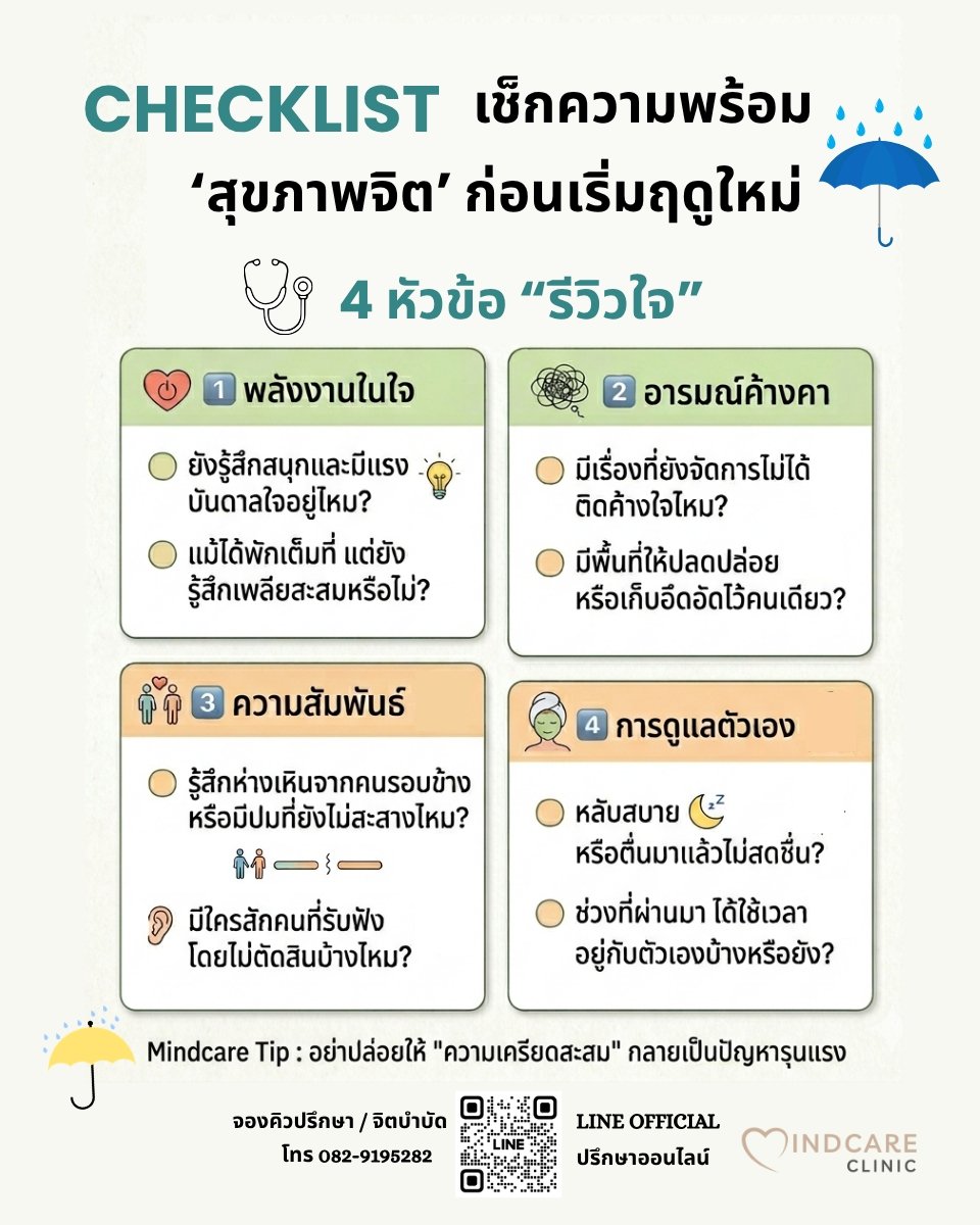 เช็กความพร้อม "สุขภาพจิต" ก่อนเริ่มฤดูใหม่