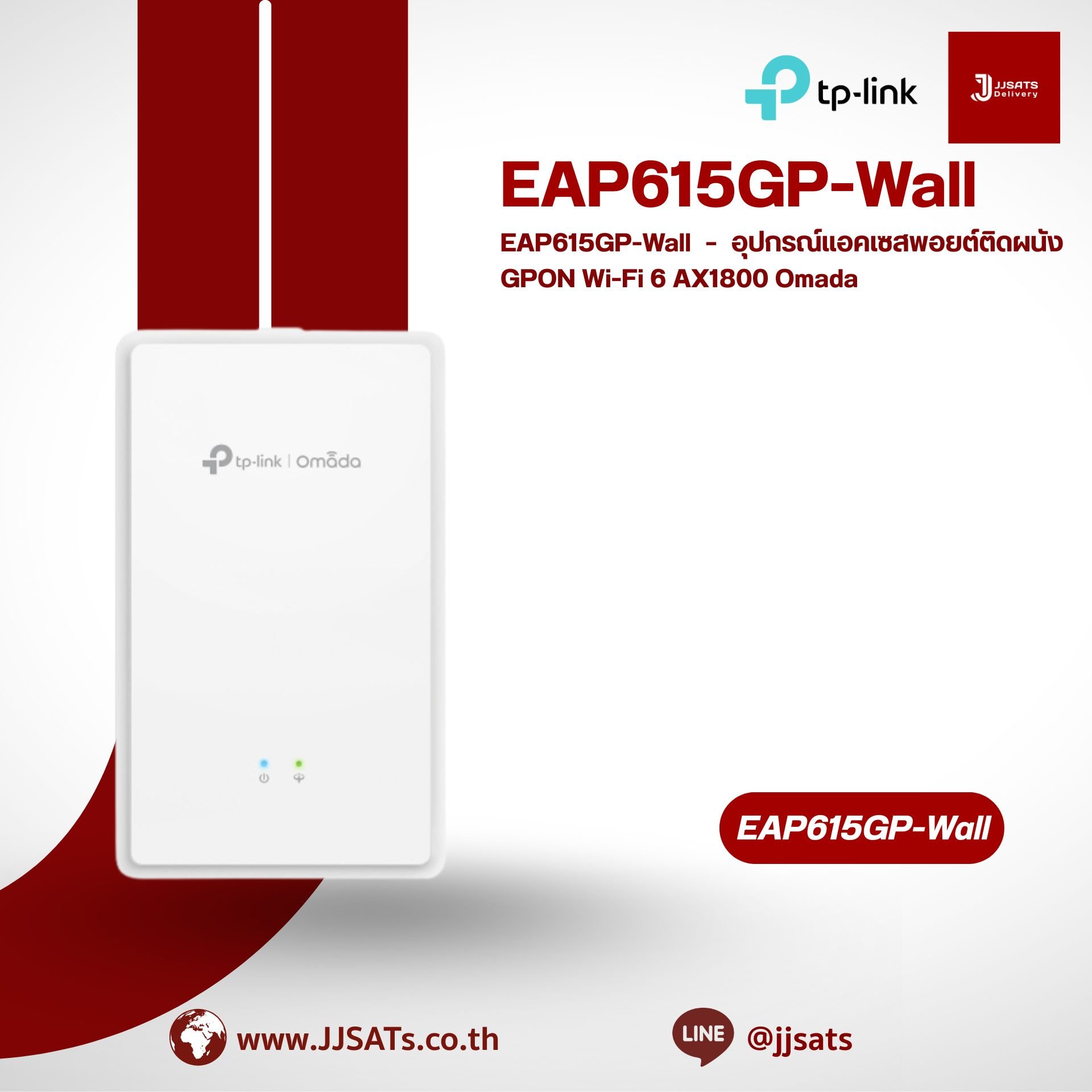 EAP615GP-Wall – Omada AX1800 Wi-Fi 6 Wall Plate GPON Access Point