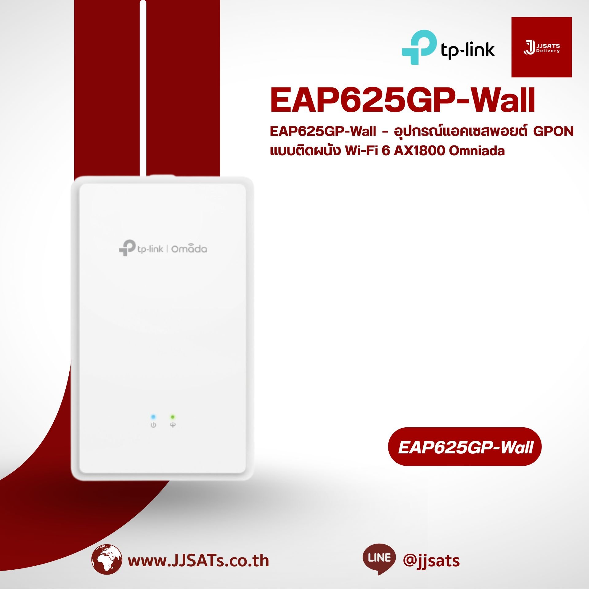 EAP625GP-Wall – Omada AX1800 Wi-Fi 6 Wall Plate GPON Access Point