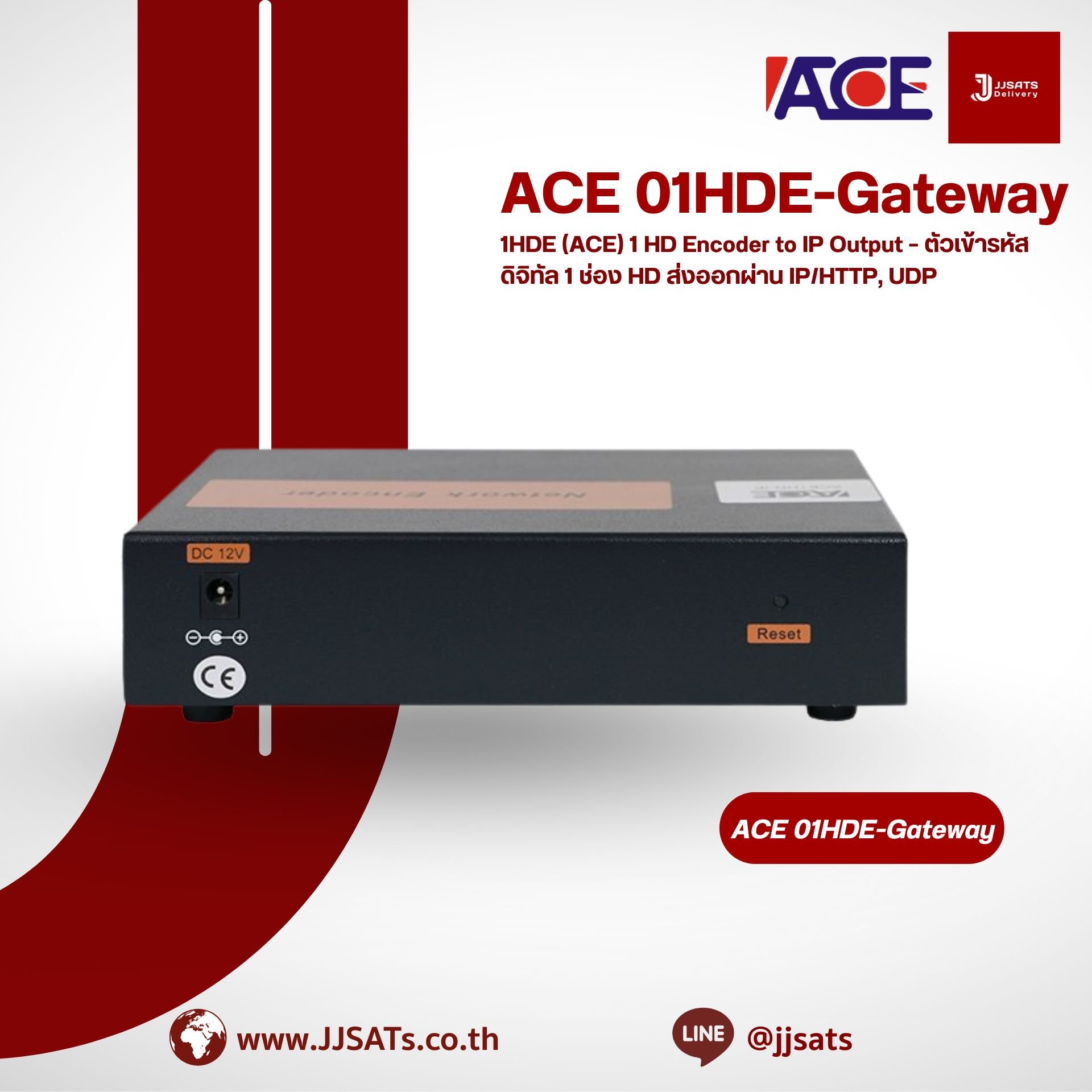 1HDE (ACE) 1 ช่อง HD Encoder to IP Output – ตัวเข้ารหัสดิจิทัล 1 ช่อง HD ส่งออกผ่าน IP/HTTP, UDP | By JJSATs
