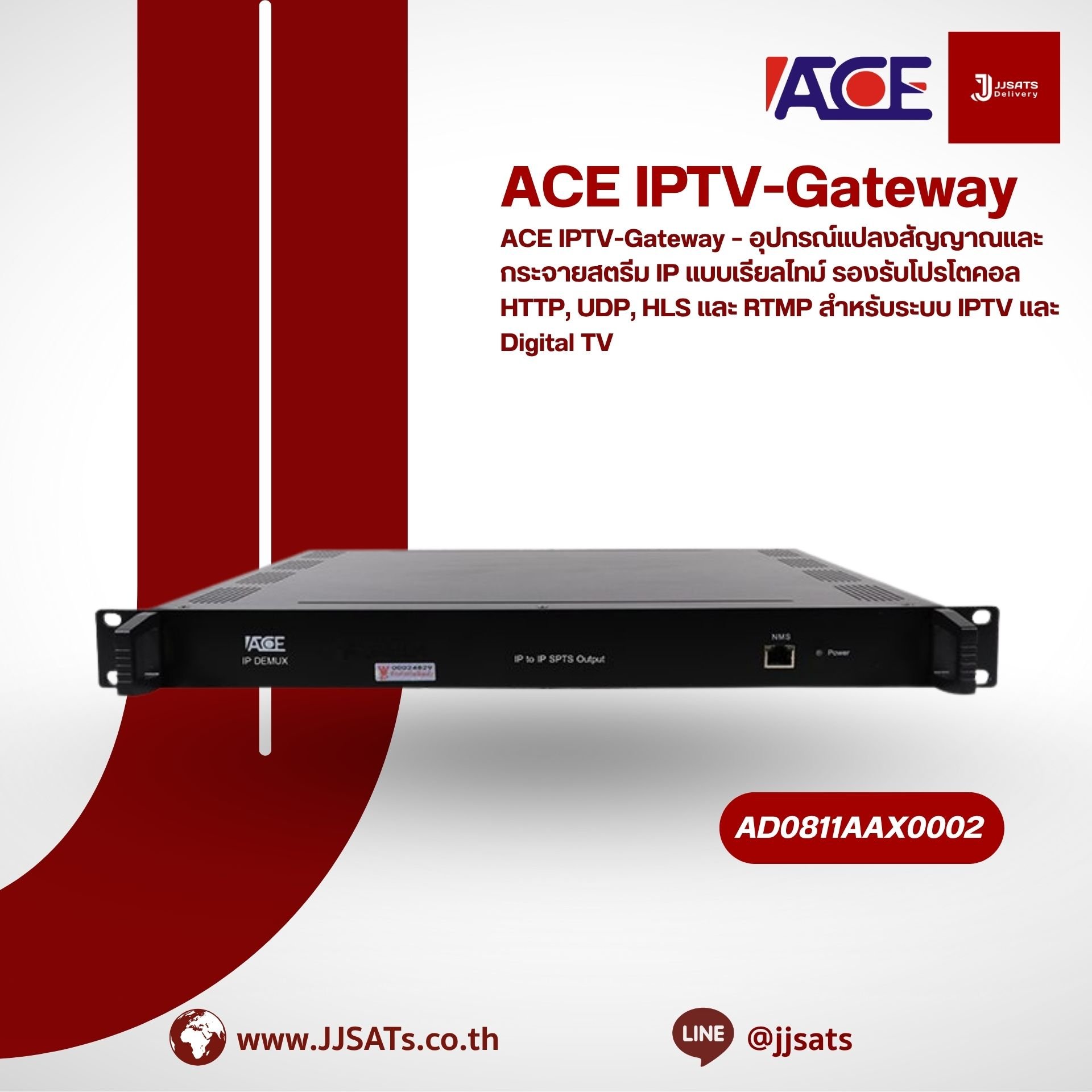 ACE IPTV-Gateway – Real-Time IP Signal Converter and Stream Distributor | Supports HTTP, UDP, HLS, and RTMP Protocols for IPTV and Digital TV | By JJSATs