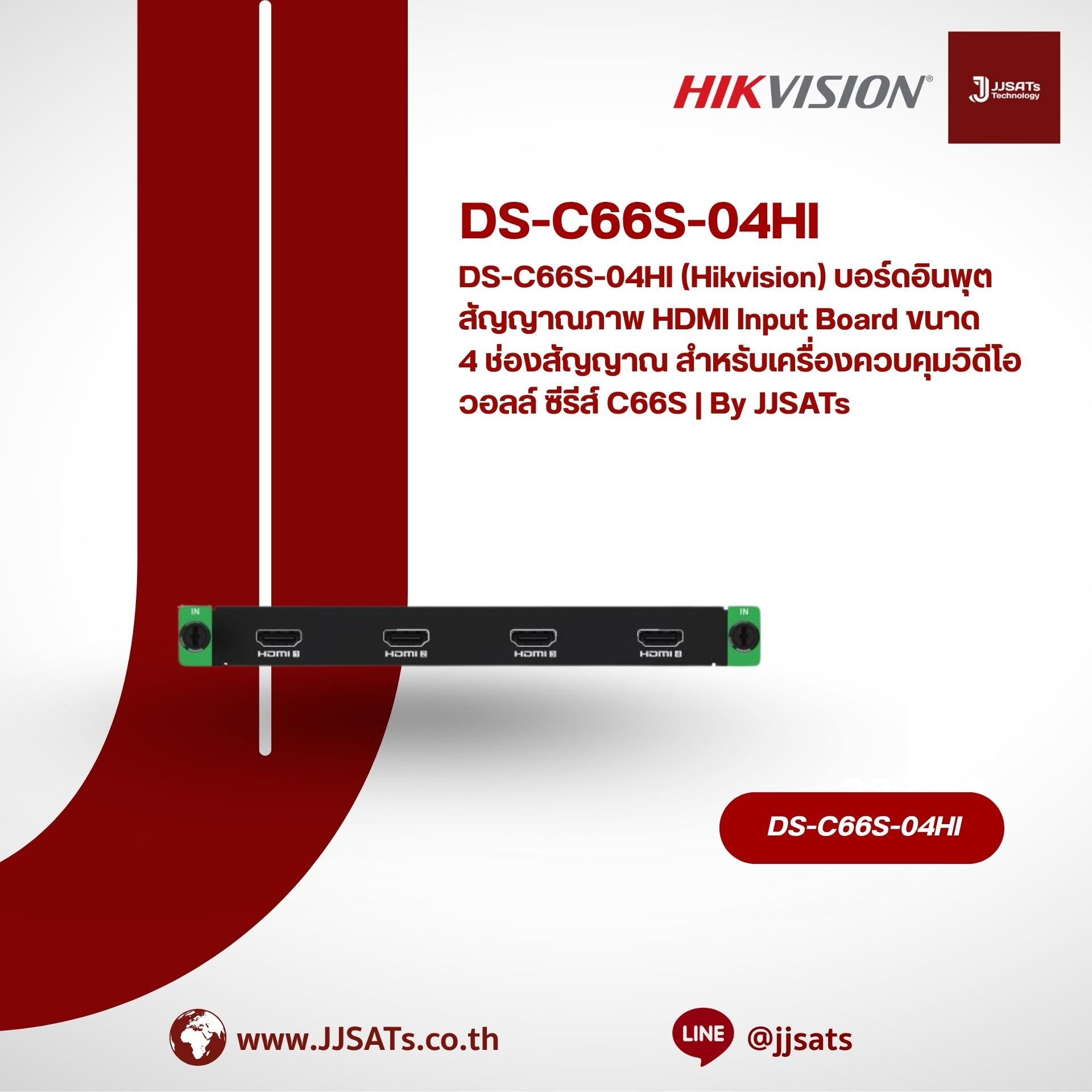 DS-C66S-04HI (Hikvision) 4-Channel HDMI Input Board, Expansion Input Card for Video Wall Controller | By JJSATs