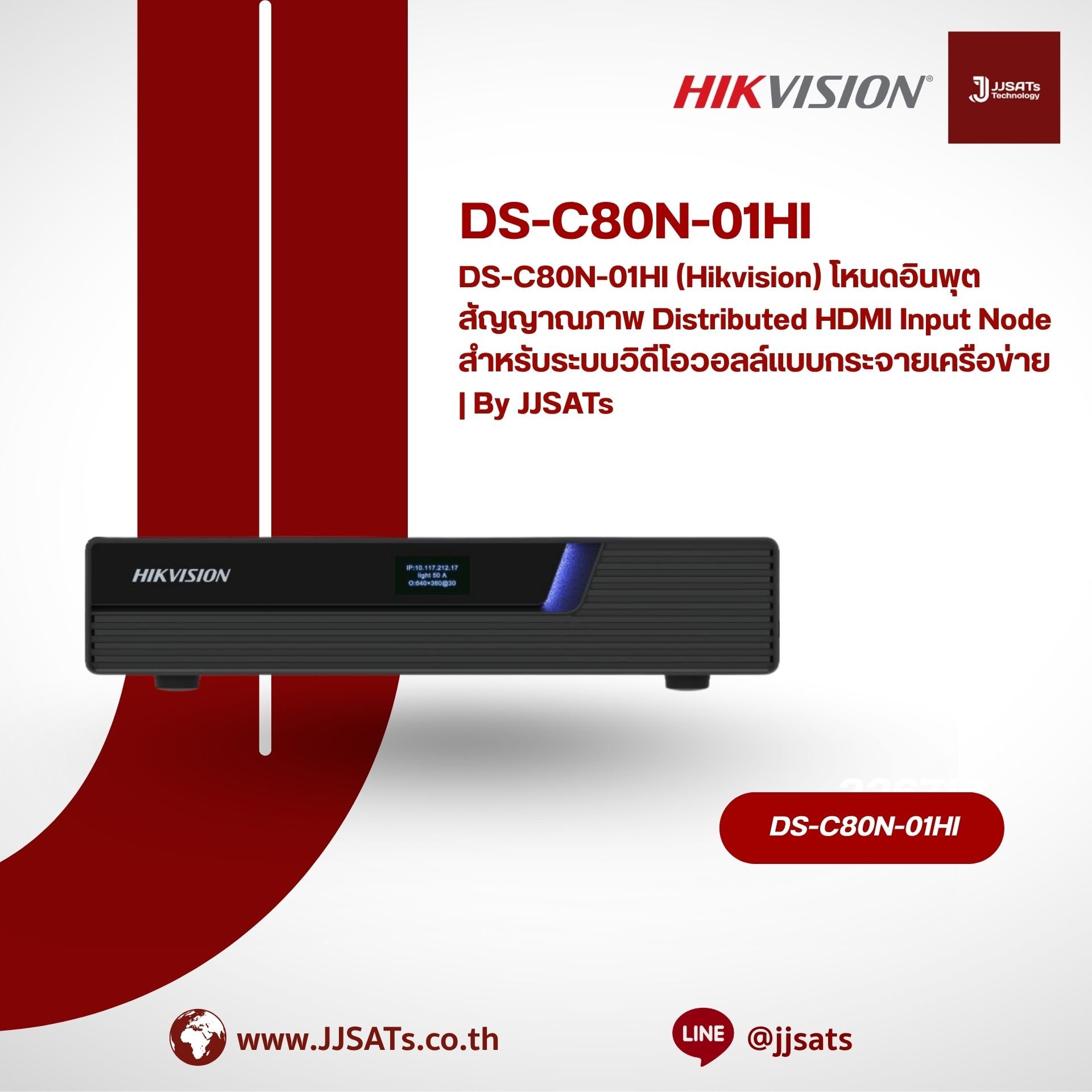 DS-C80N-01HI (Hikvision) Distributed HDMI Input Node for Network-Based Distributed Video Wall Systems | By JJSATs