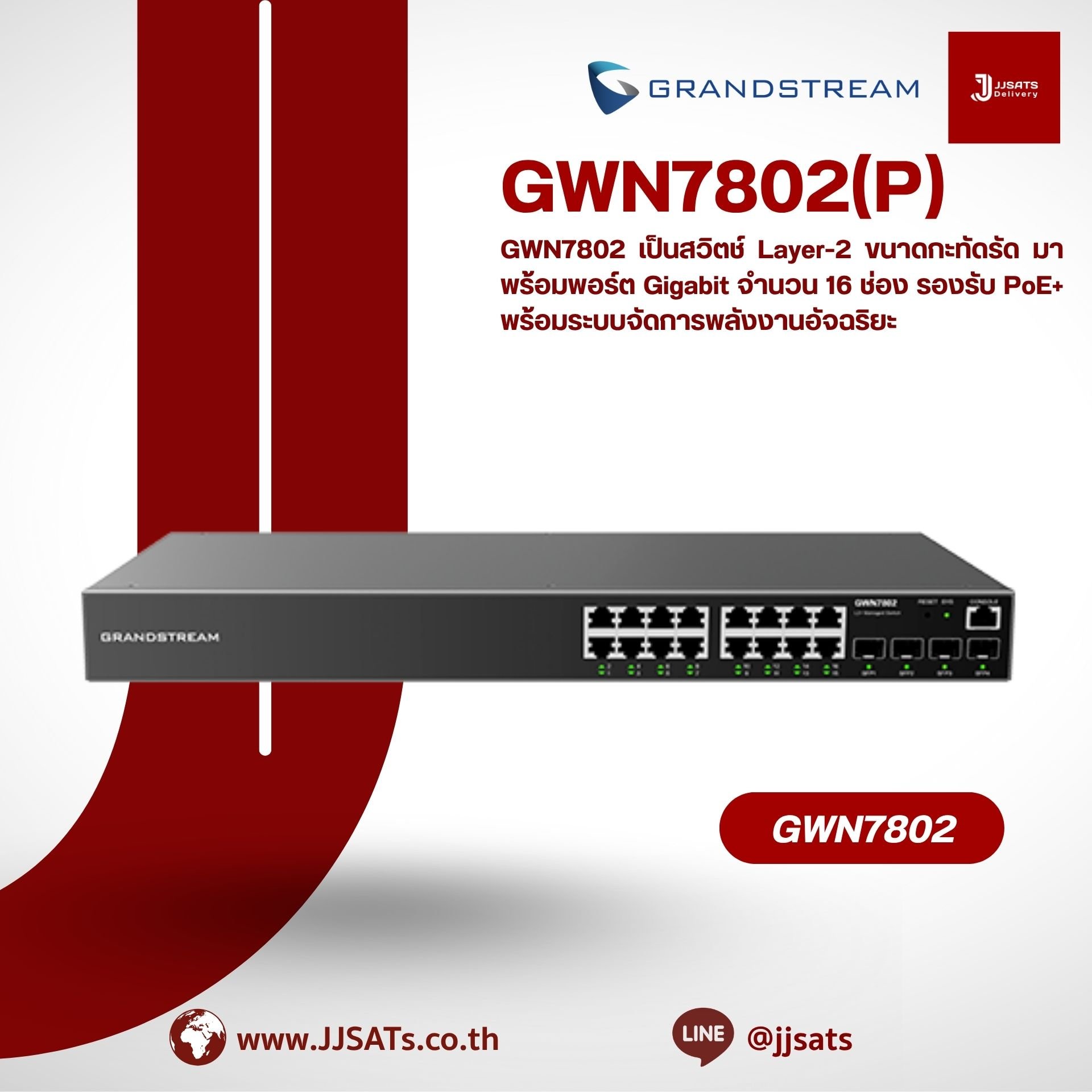 GWN7802 – Grandstream Layer 2+ Managed Switch