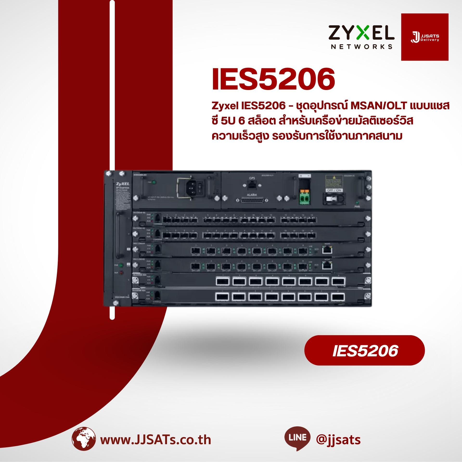 Zyxel IES5206 – 5U 6-Slot Temperature-Hardened MSAN/OLT Chassis for High-Speed Broadband and Next-Gen Network Migration