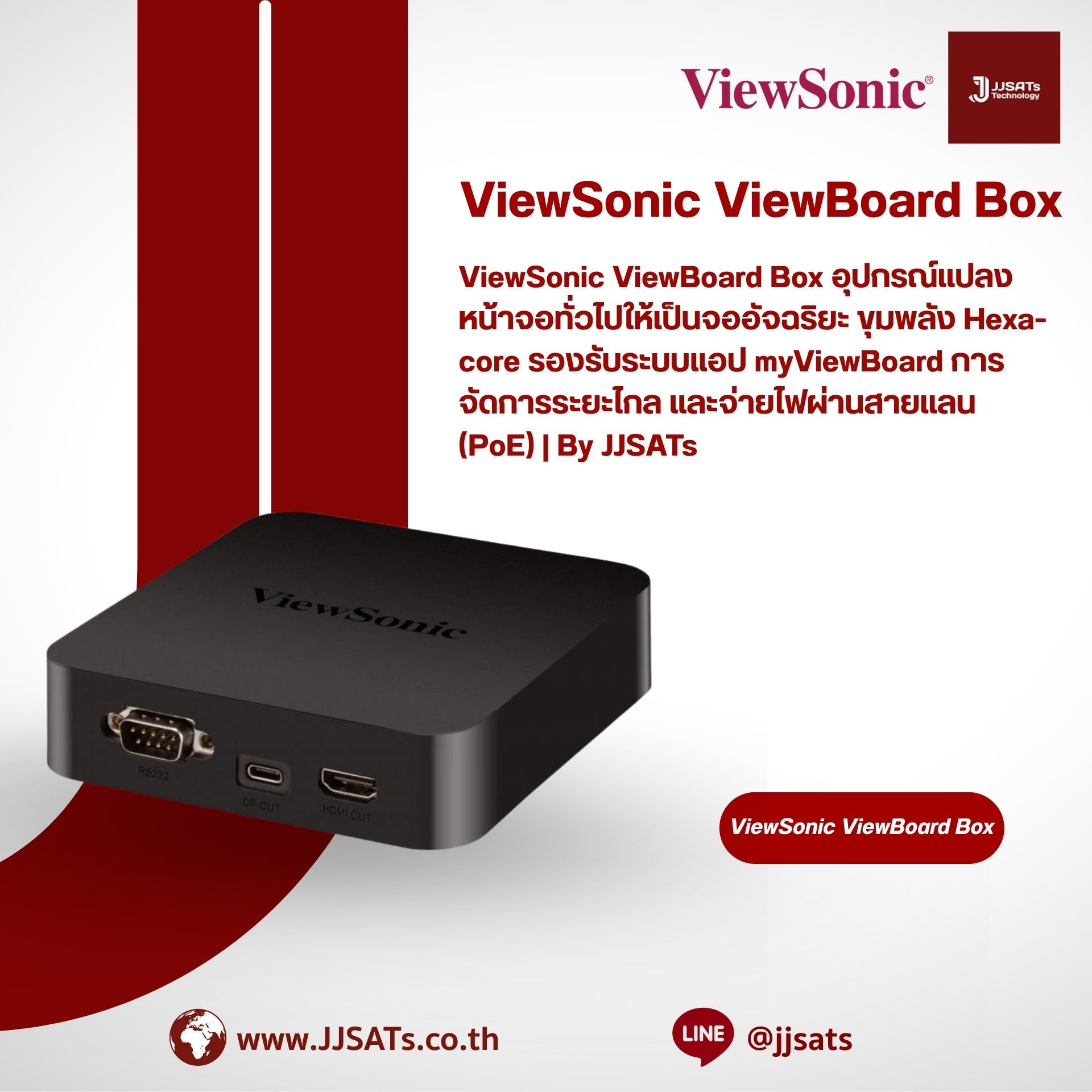 ViewSonic ViewBoard Box Companion device that transforms any display into an interactive hub. Powered by a Hexa-core CPU, featuring myViewBoard suite integration, remote management, and PoE support. | By JJSATs