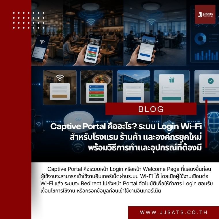Captive Portal คืออะไร? ระบบ Login Wi-Fi สำหรับโรงแรม ร้านค้า และองค์กรยุคใหม่ พร้อมวิธีการทำและอุปกรณ์ที่ต้องมี