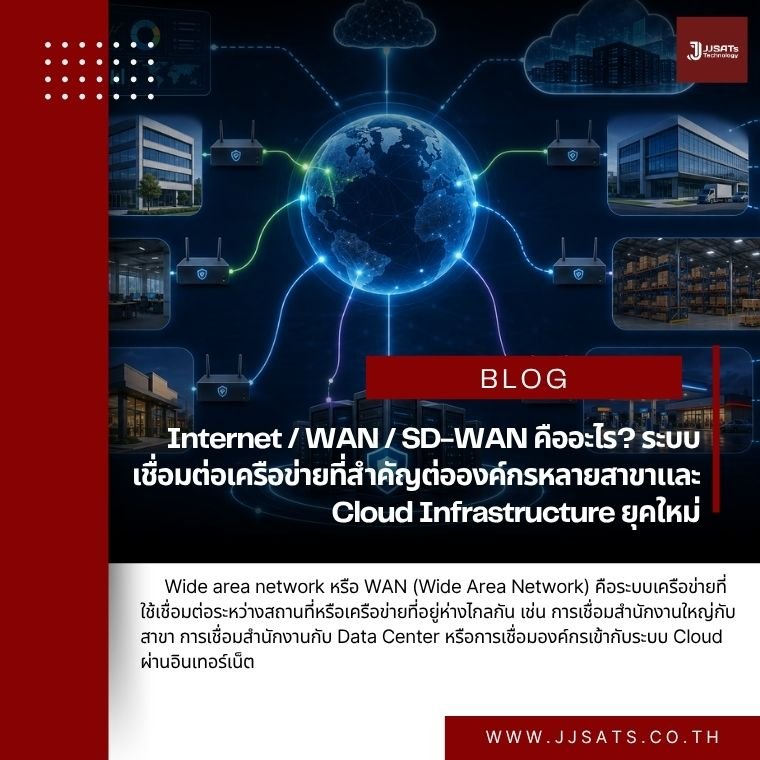 Internet / WAN / SD-WAN คืออะไร? ระบบเชื่อมต่อเครือข่ายที่สำคัญต่อองค์กรหลายสาขาและ Cloud Infrastructure ยุคใหม่