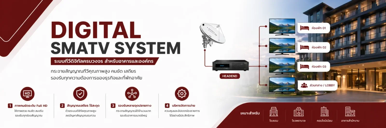 ระบบ Digital SMATV และ Hotel IPTV | JJSATs