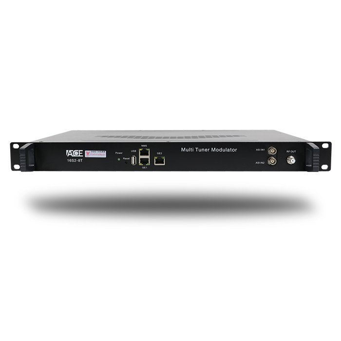 16S2-8T (ACE) – เครื่องรับสัญญาณดาวเทียม DVB-S/S2 16 ช่อง พร้อมตัวถอดรหัส BISS และมอดูเลเตอร์ COFDM 8 ช่อง