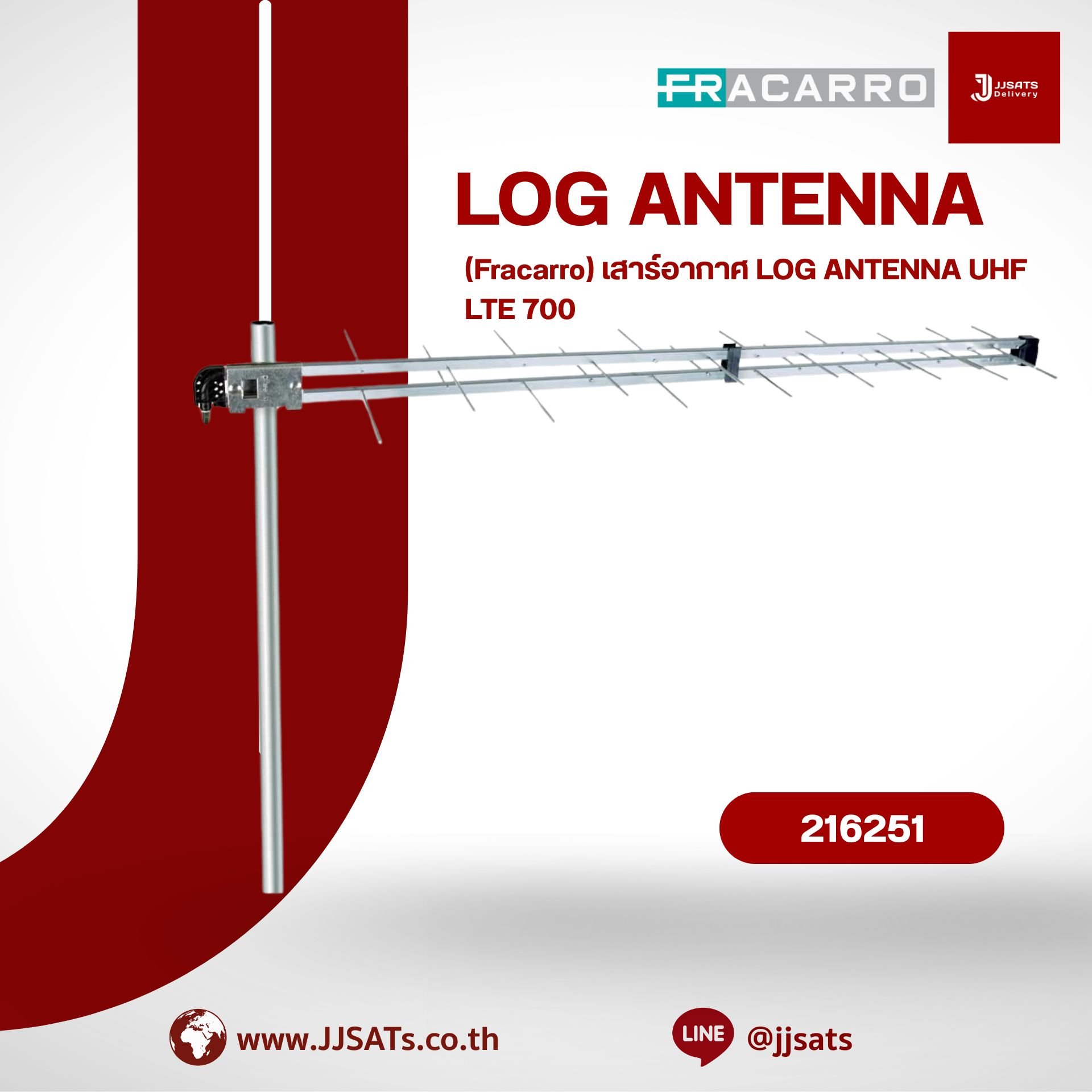 FRACARRO Digital TV Antenna, Model LP45F700, with Built-in LTE Filter
