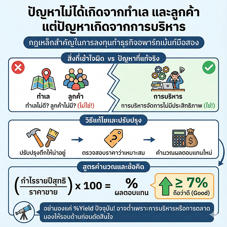 ปัญหาไม่ได้เกิดจากทำเล และลูกค้า แต่ปัญหาเกิดจากการบริหาร