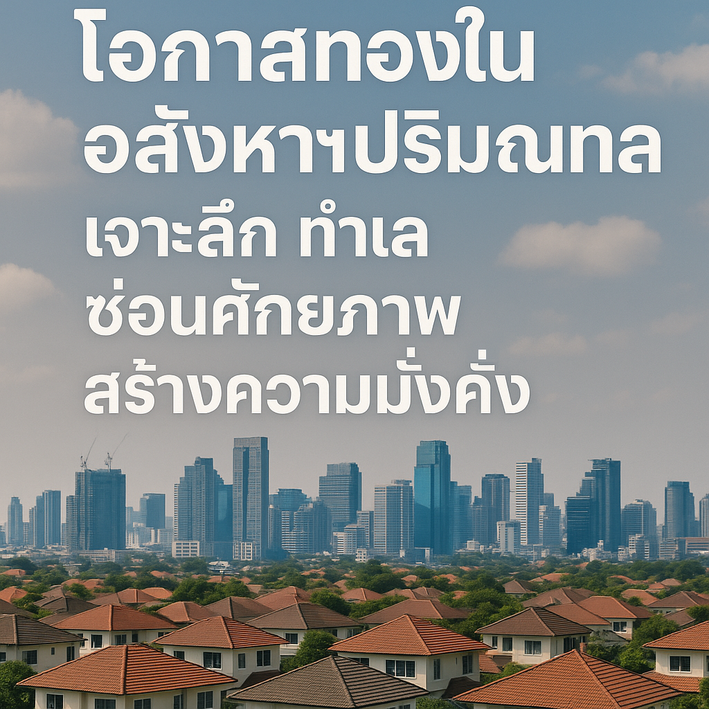 โอกาสทองในอสังหาฯ ปริมณฑล: เจาะลึกทำเลซ่อนศักยภาพ สร้างความมั่งคั่ง โอกาสทองในอสังหาฯ ปริมณฑล: เจาะลึกทำเลซ่อนศักยภาพ สร้างความมั่งคั่ง
