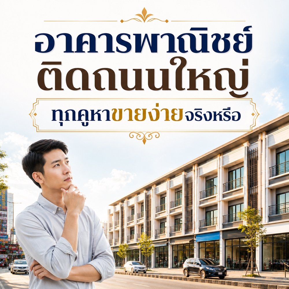 อาคารพาณิชย์ติดถนนใหญ่ ทุกคูหาขายง่ายจริงหรือ