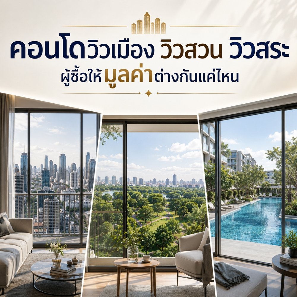 คอนโดวิวเมือง วิวสวน วิวสระ ผู้ซื้อให้มูลค่าต่างกันแค่ไหน