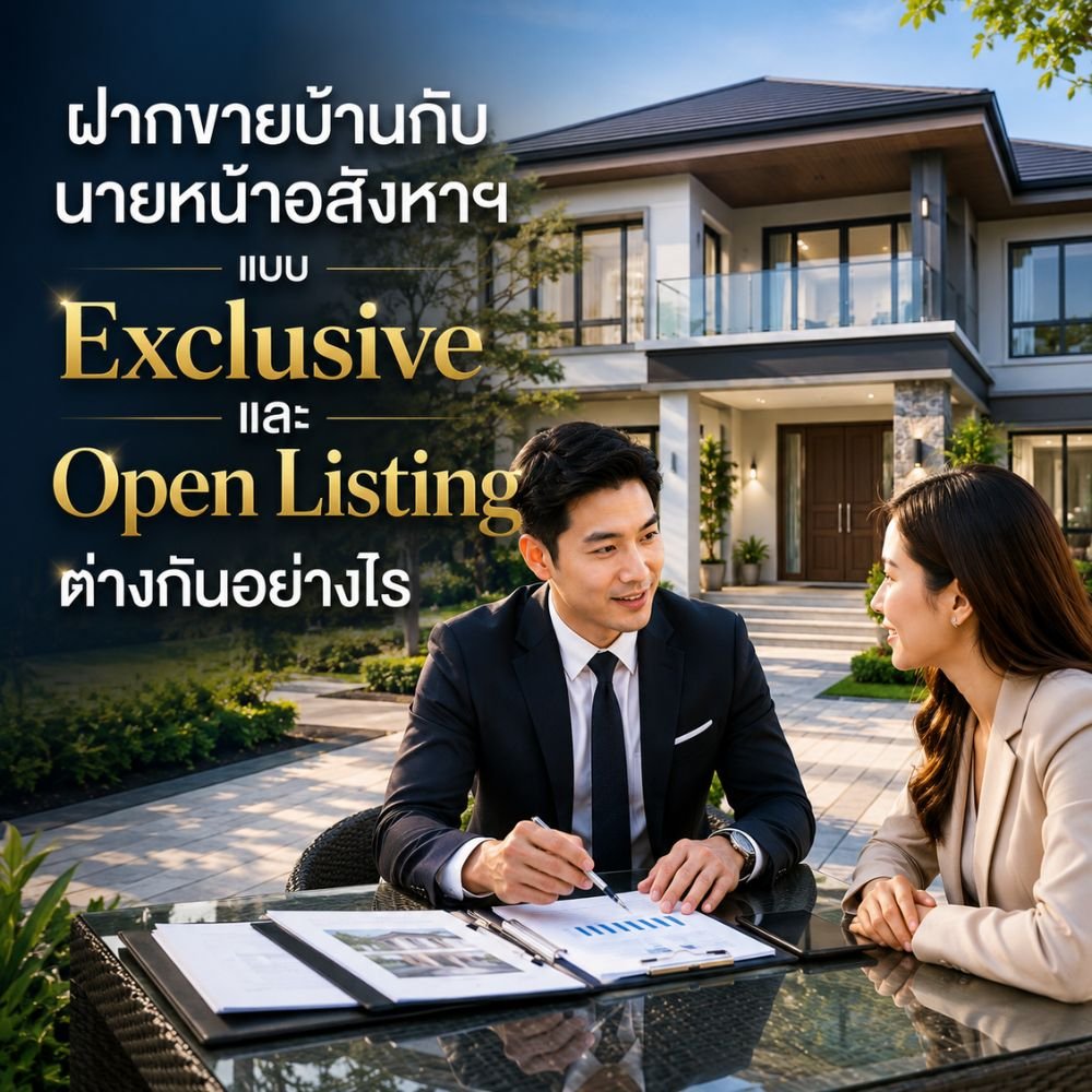 ฝากขายบ้านกับนายหน้าอสังหาฯ แบบ Exclusive และ Open Listing ต่างกันอย่างไร