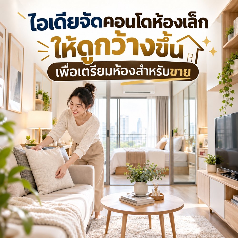 ไอเดียจัดคอนโดห้องเล็กให้ดูกว้างขึ้น เพื่อเตรียมห้องสำหรับขาย