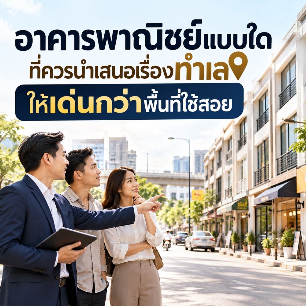 อาคารพาณิชย์แบบใด ที่ควรนำเสนอเรื่องทำเลให้เด่นกว่าพื้นที่ใช้สอย