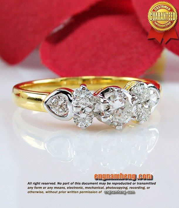 แหวนเพชรแท้ เบลเยี่ยมคัท น้ำ97 (G-Color/VVS1) รูปแบบน่ารักใส่สวยทุกวันค่ะ