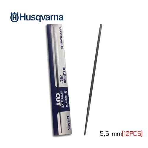 Husqvarna ตะไบกลมขนาด 5,5mm, มี 12 ชิ้น (H42/H64)