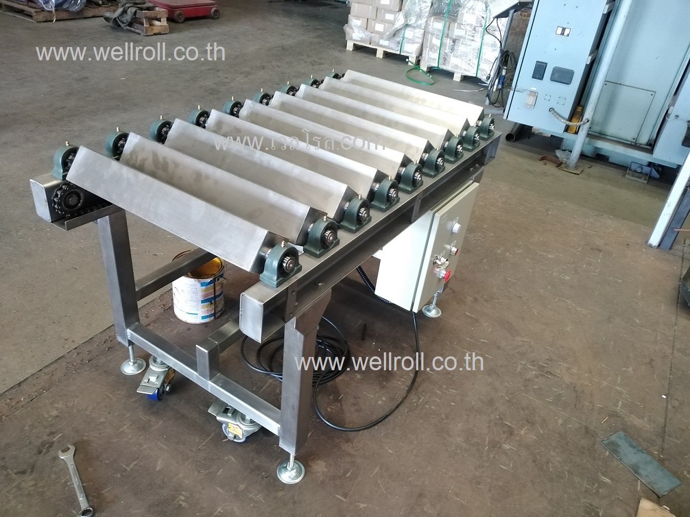 รางลูกกลิ้งเหลี่ยม(Settiling conveyor) รางลูกกลิ้งเหลี่ยม(Settiling conveyor)