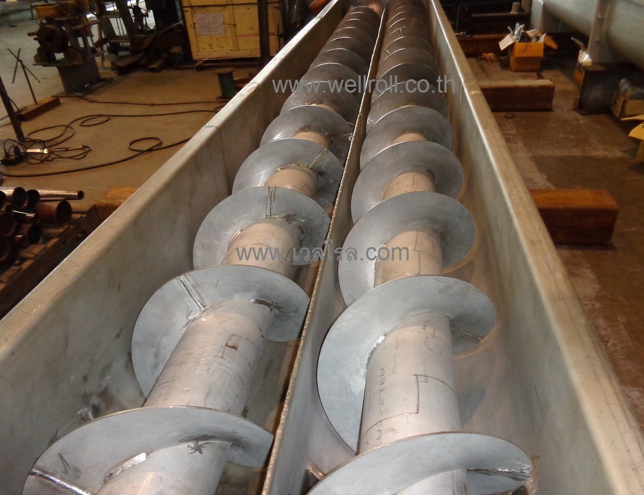 สกรูลำเลียงแบบ2แกน(Twin screw conveyor) สกรูลำเลียงแบบ2แกน(Twin screw conveyor)