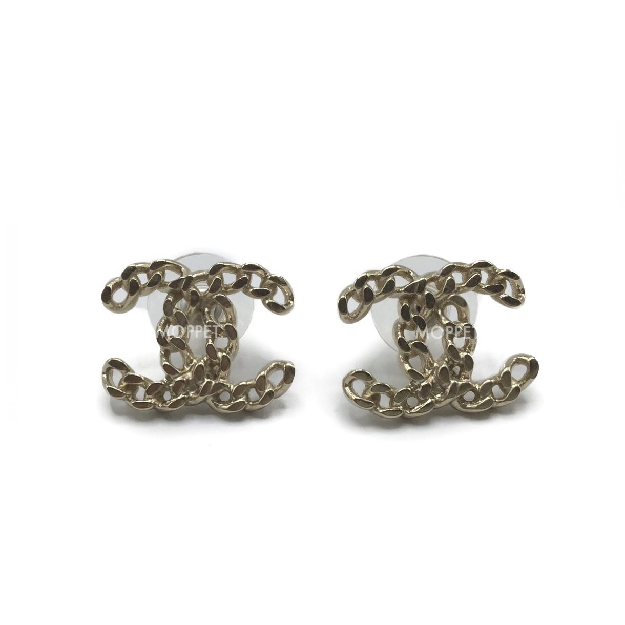 New Chanel CC Earrings 1.5 CM in Chain GHW