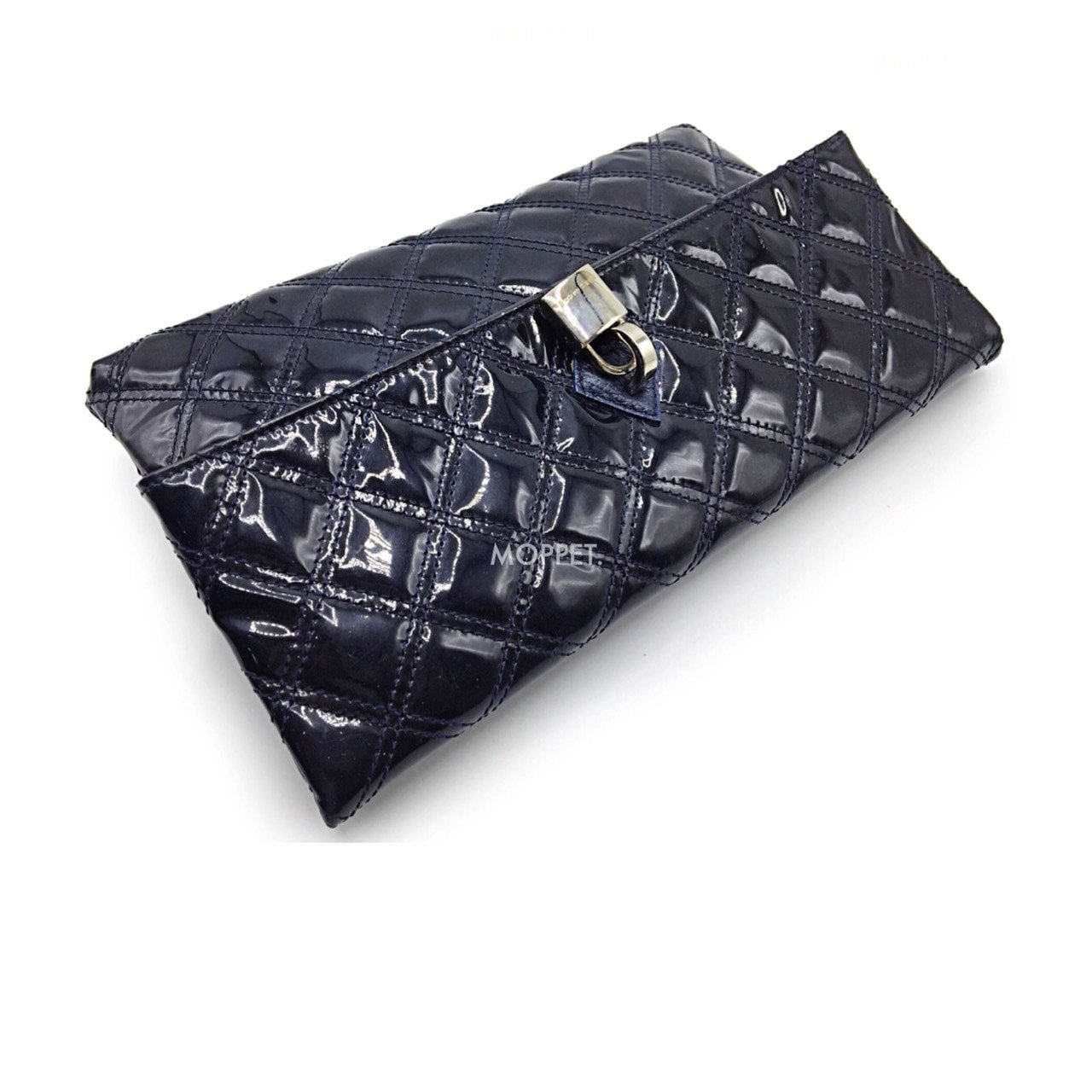 Used Marc By Marc Jacobs Clutch in Navy Patent SHW