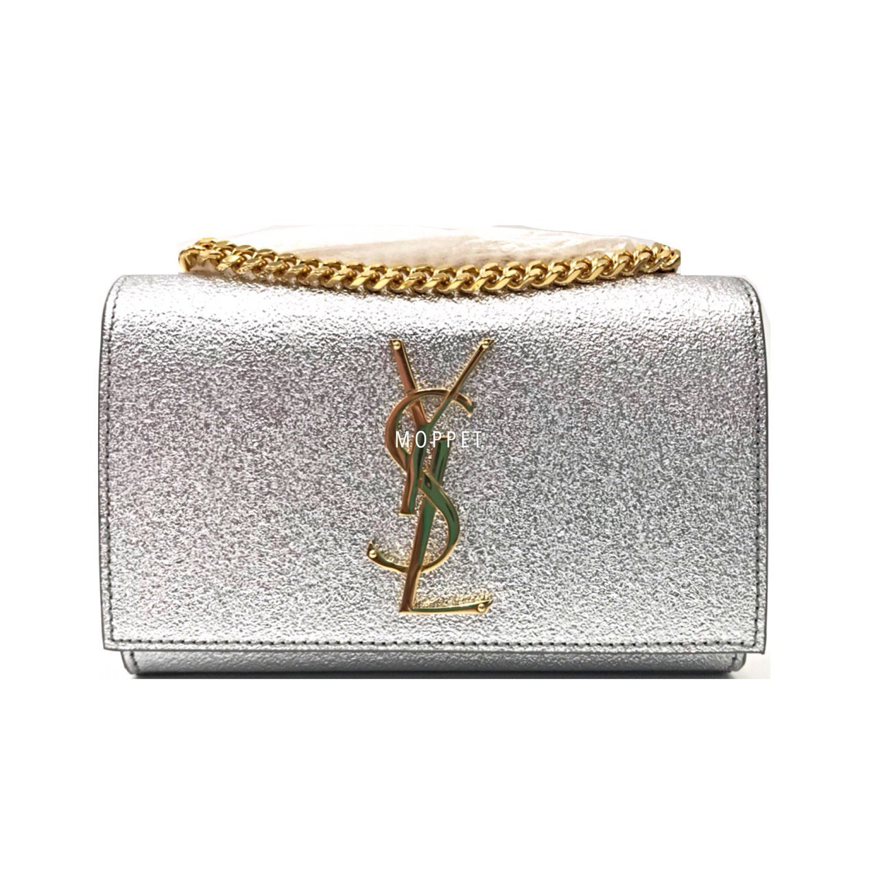 New YSL Kate Mini Bag in Silver Leather GHW