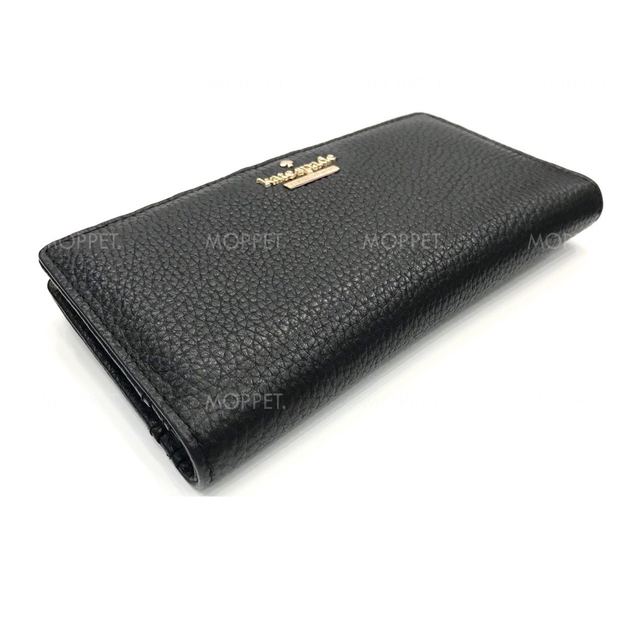 Like New Kate Spade Bi Fold Wallet in Black Leather GHW