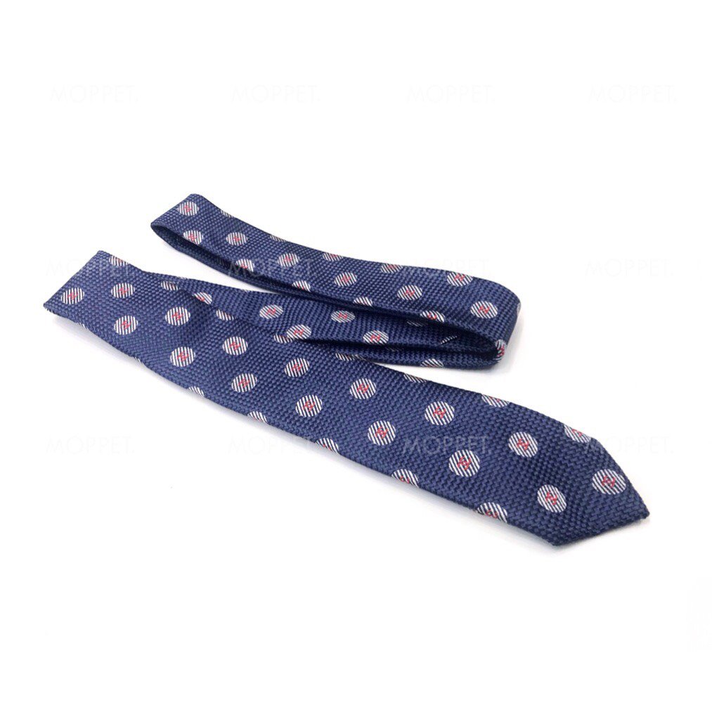 Used Chanel Necktie in Blue Silk