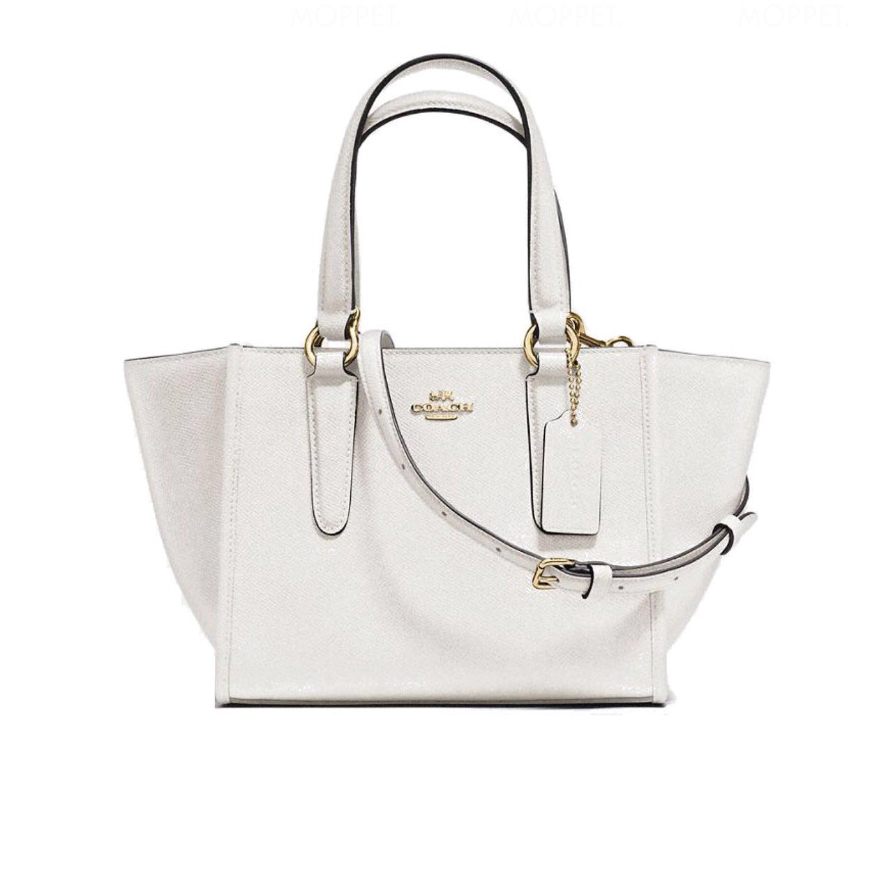 New Coach Crosby Carryall 21 in Chalk Leather GHW
