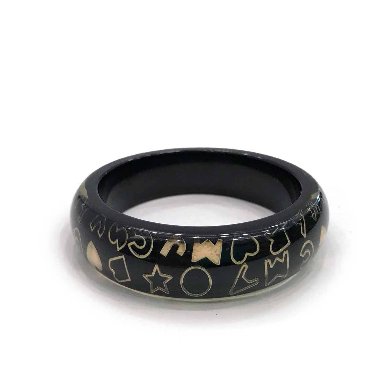 Used Marc By Marc Jacobs Bangle In Black Acrilic GHW