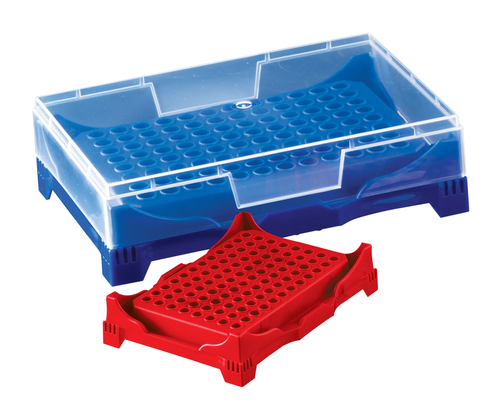 PCR Work Up Rack, PP, 96 Places, Plates/Strips/Tubes, Assorted Colours