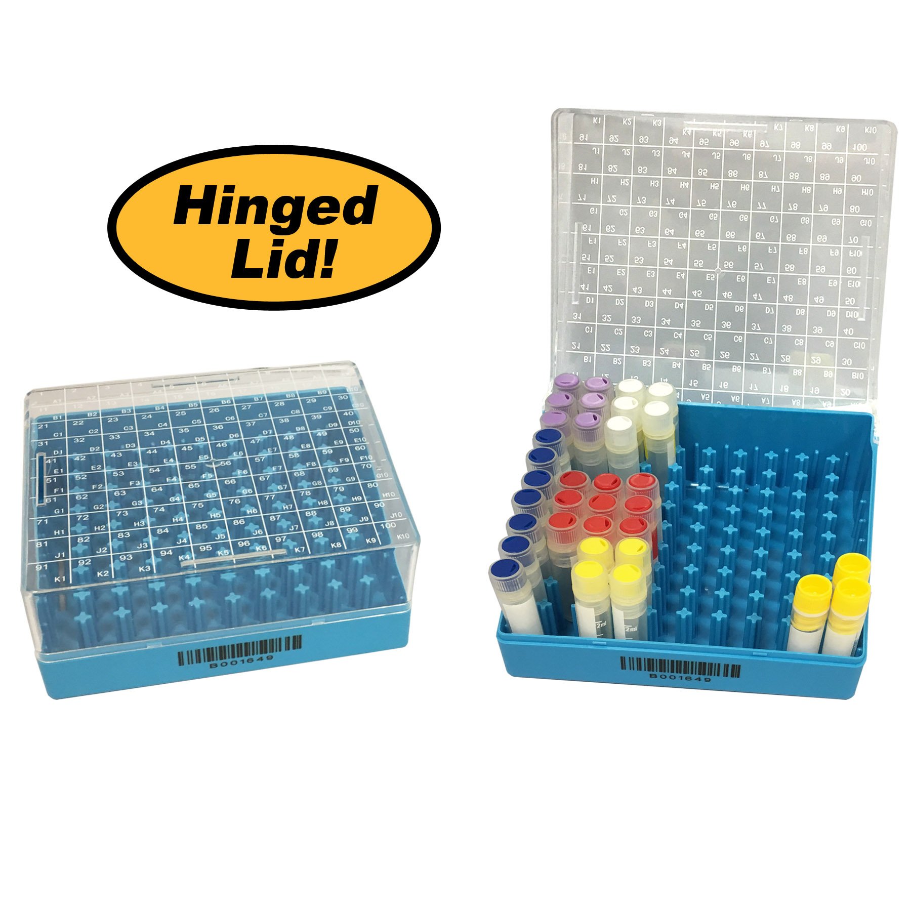 Cryo storage box, 100 place (10 x 10), polycarbonate, with hinged lid ...