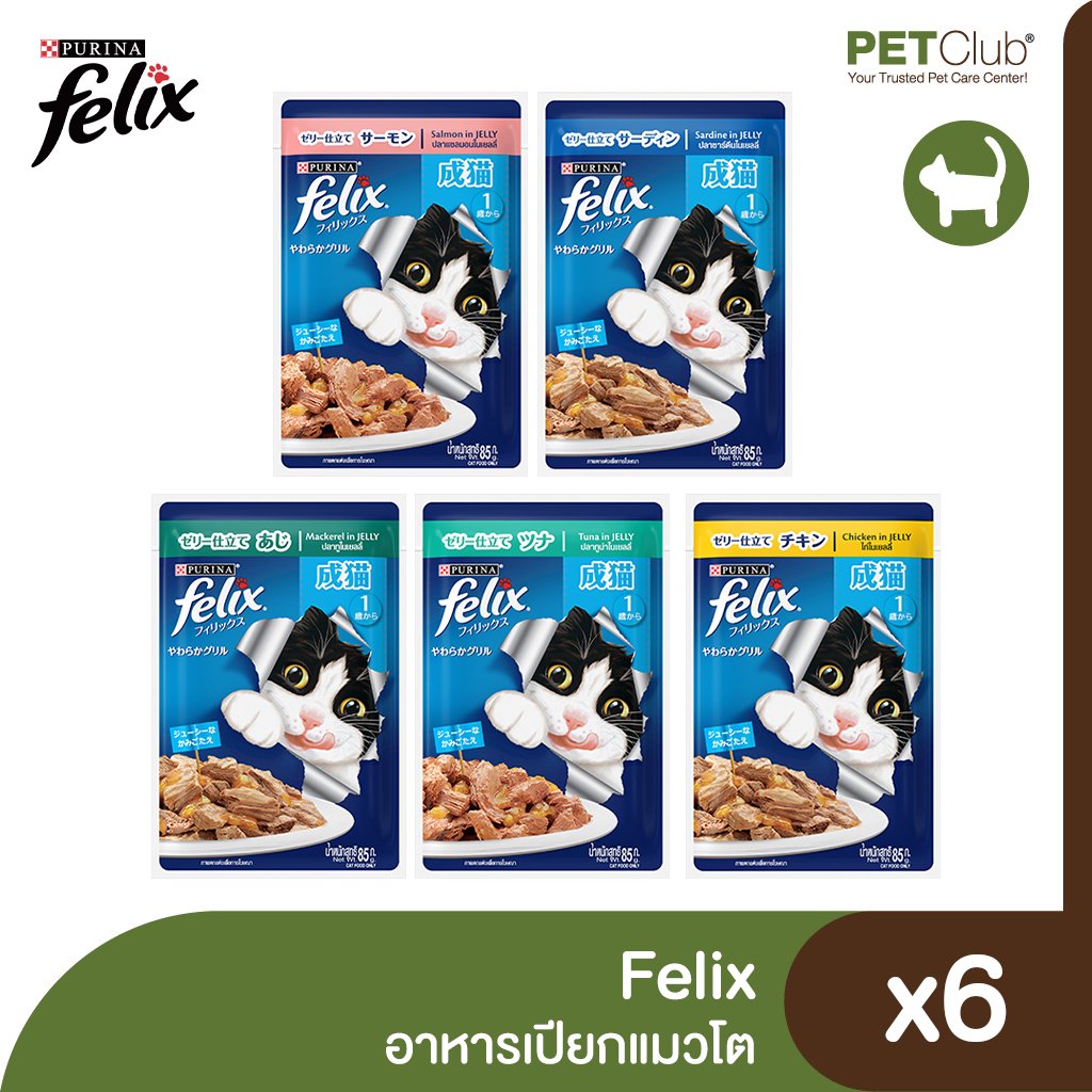 Felix Adult Cat Pouch - อาหารเปียกแมวโต 85g.x6ซอง