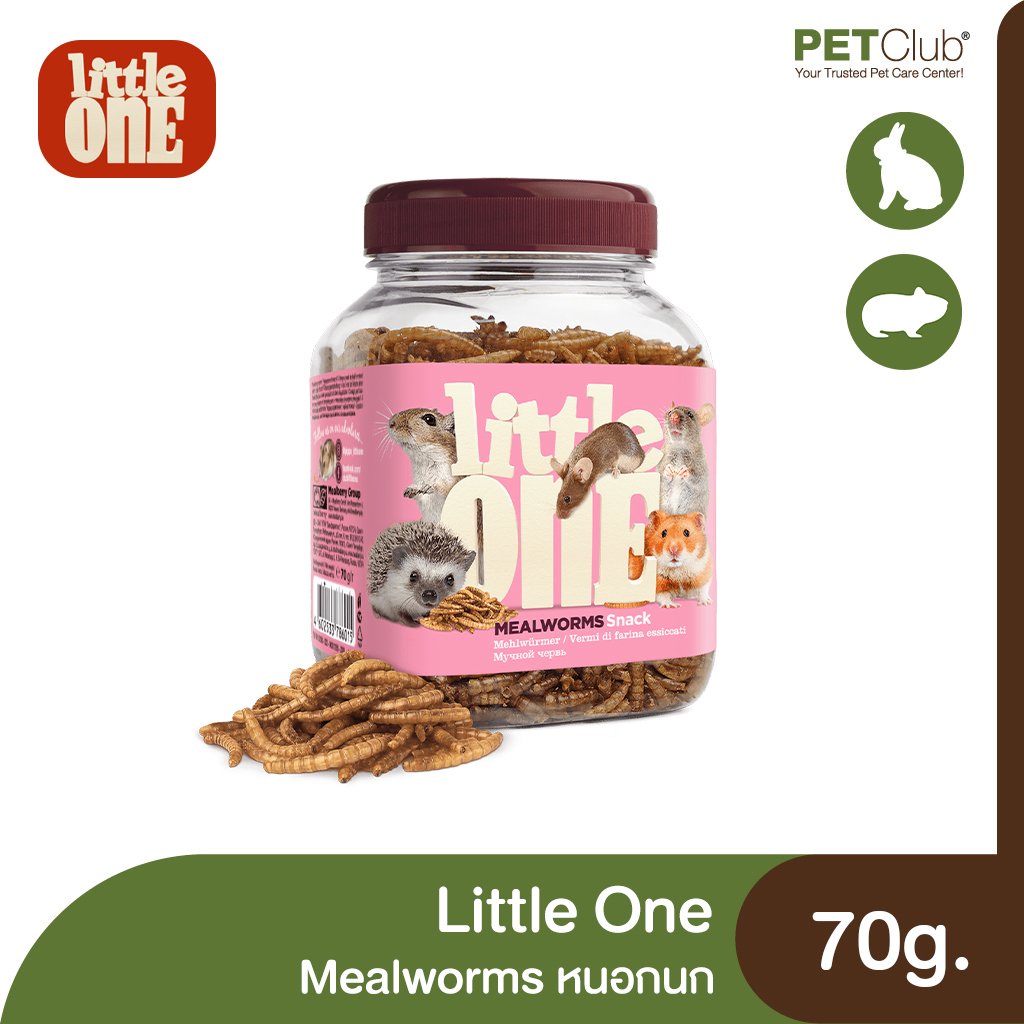Little One Mealworms - หนอนนกแห้งสำหรับสัตว์เล็ก 70g.