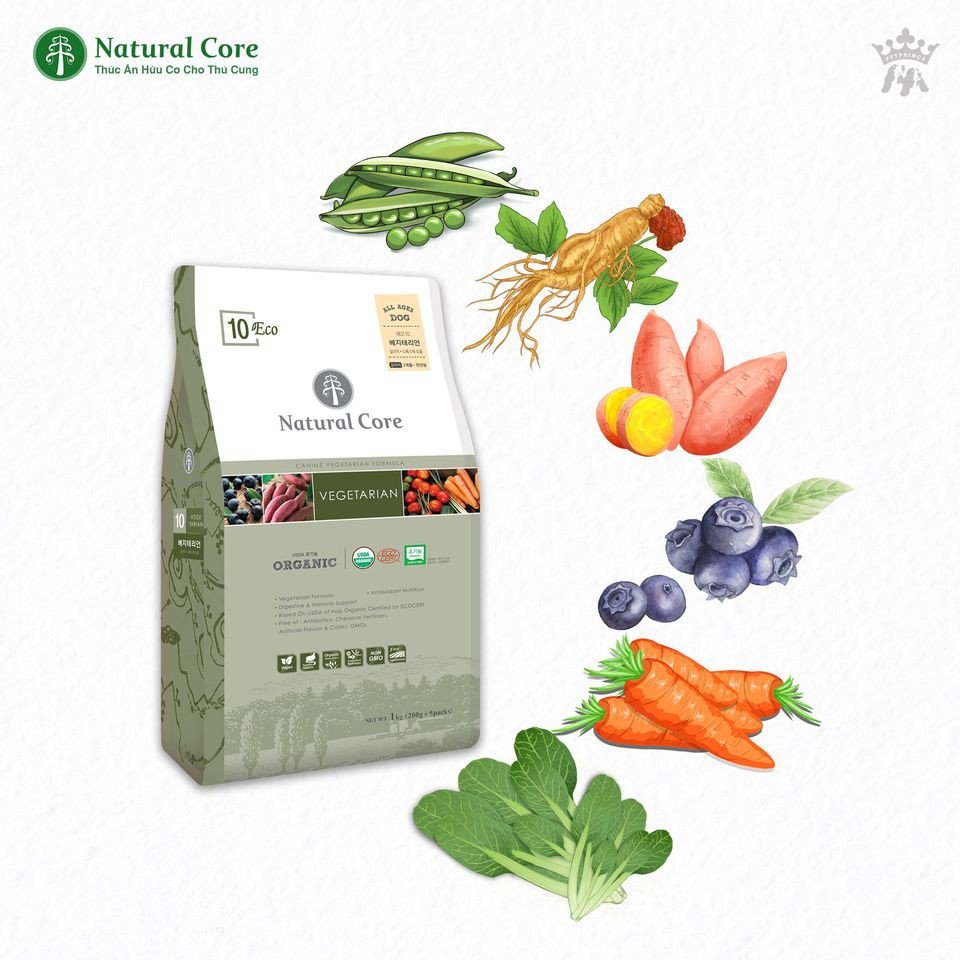 Natural Core ECO10 Organic Vegetarian - อาหารเม็ดสุนัขสูตรผัก