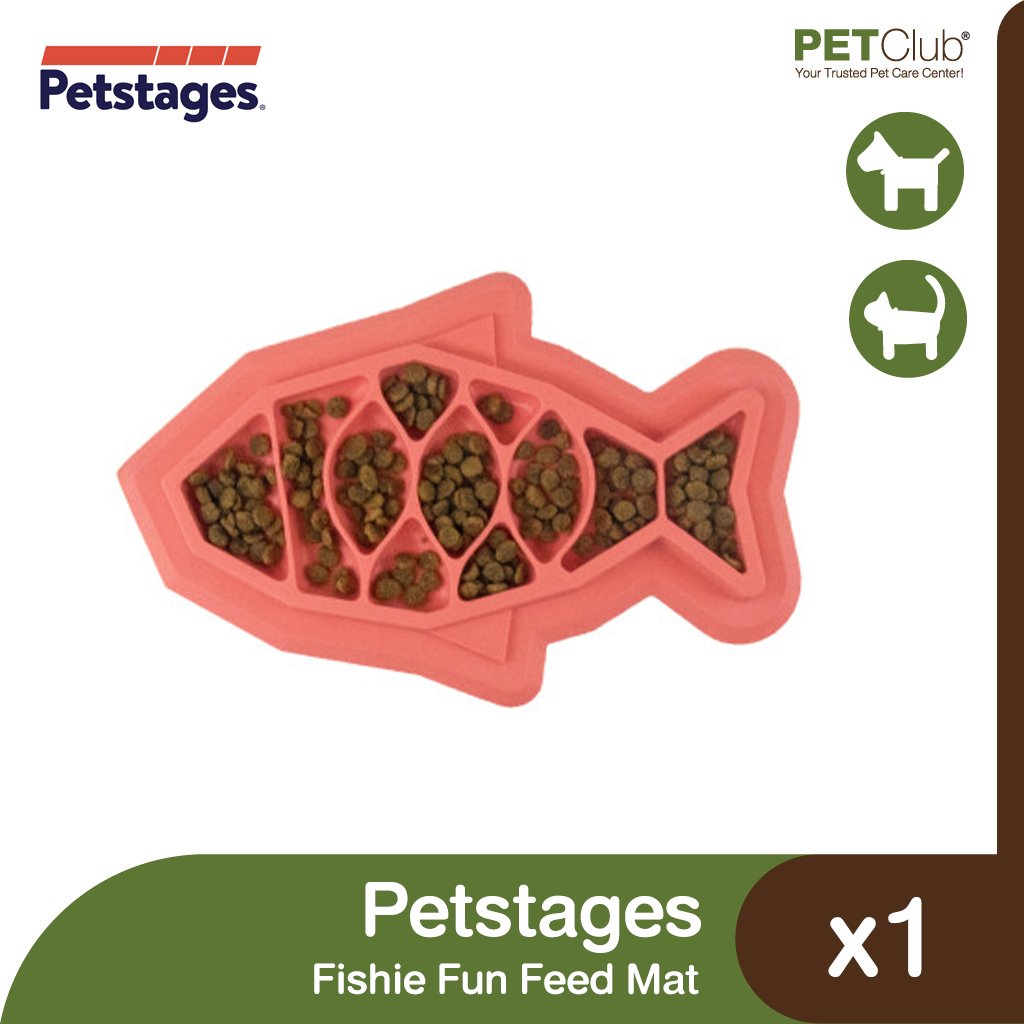Petstages Fishie Fun Feed Mat แผ่นร่องรูปปลา