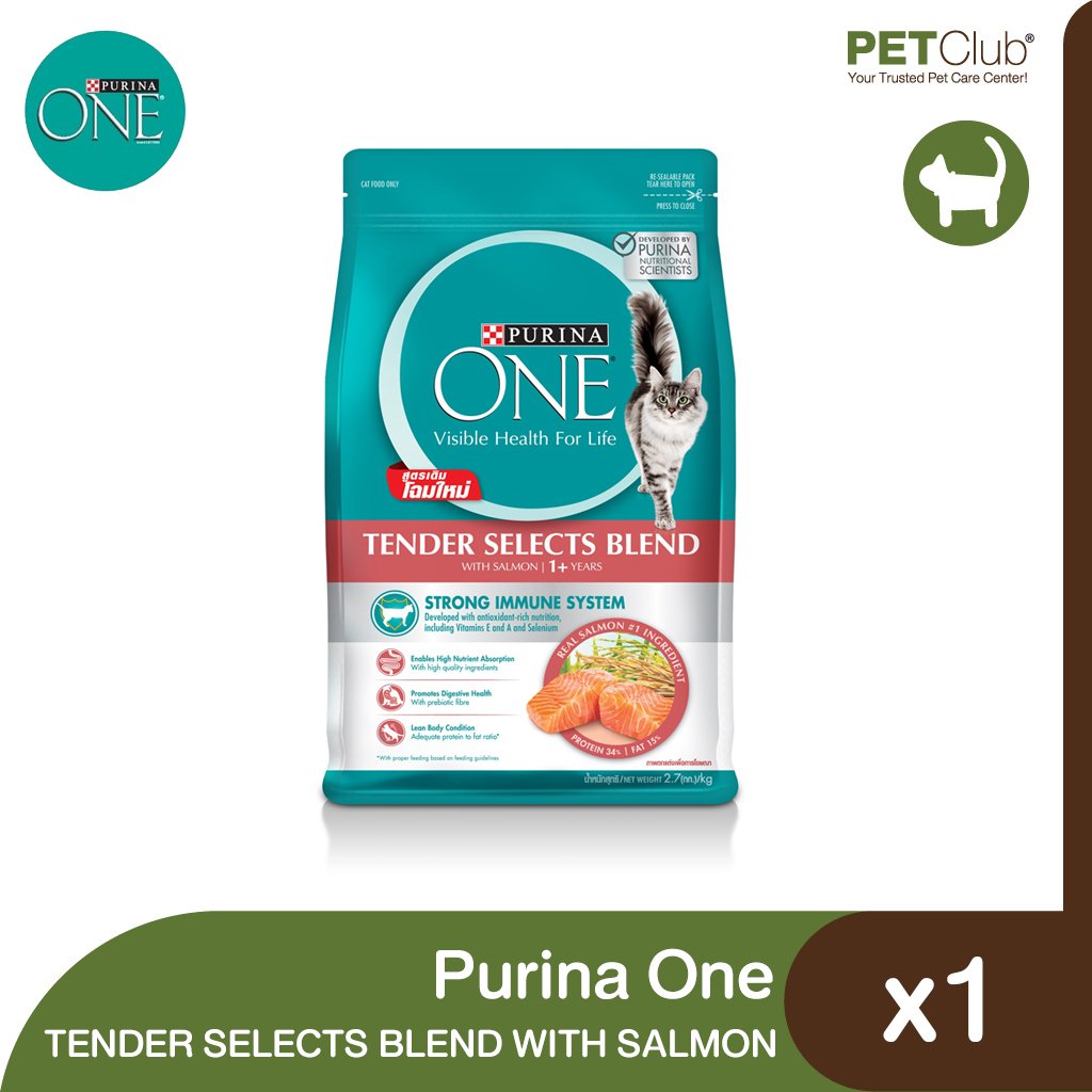 PURINA ONE TENDER SELECTS BLEND - อาหารแมว สูตรเท็นเดอร์ ซีเล็กซ์ เบลนด์ รสปลาแซลมอน