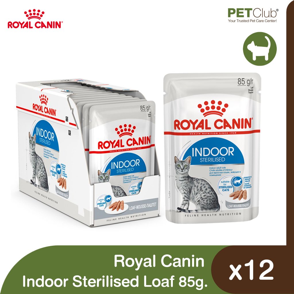 Royal Canin Indoor Sterilized Loaf - อาหารแมวโตเลี้ยงในบ้าน ทำหมัน ชนิดเปียกโลฟ