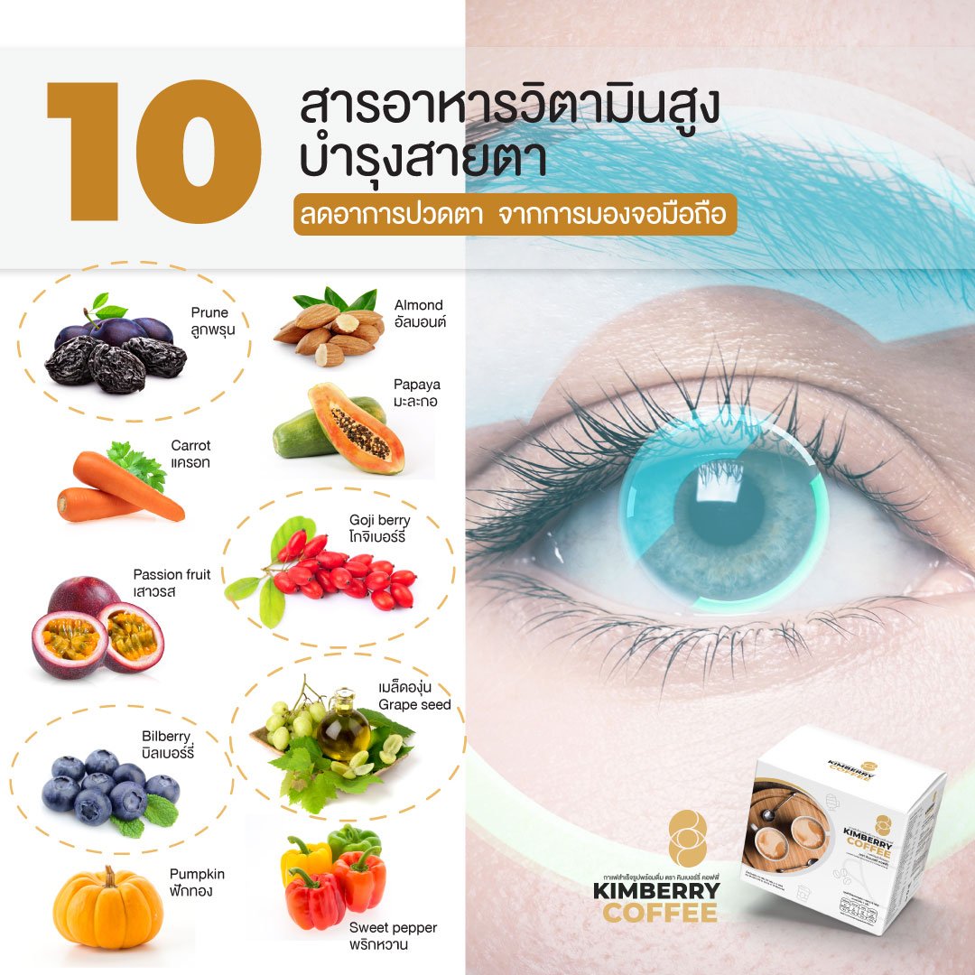 KIMBERRY COFFEE กาแฟสำเร็จรูป บำรุงสายตา หอม กลมกล่อม สุขภาพดี คิมเบอร์รี่คอฟฟี่