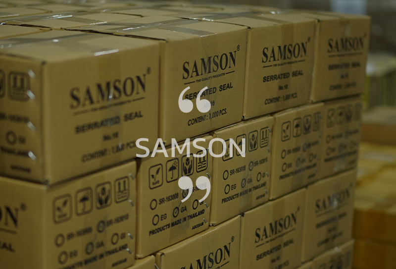 ทำไมต้องใช้กิ๊บหนาม(Serrated seal) ของยี่ห้อ SAMSON ในการรัดสายรัด PET? ทำไมต้องใช้กิ๊บหนาม(Serrated seal) ของยี่ห้อ SAMSON ในการรัดสายรัด PET?