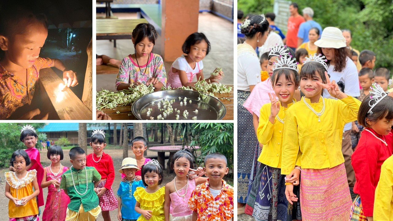 ครูและเด็กๆ จัดงานแห่เทียนวันเข้าพรรษา