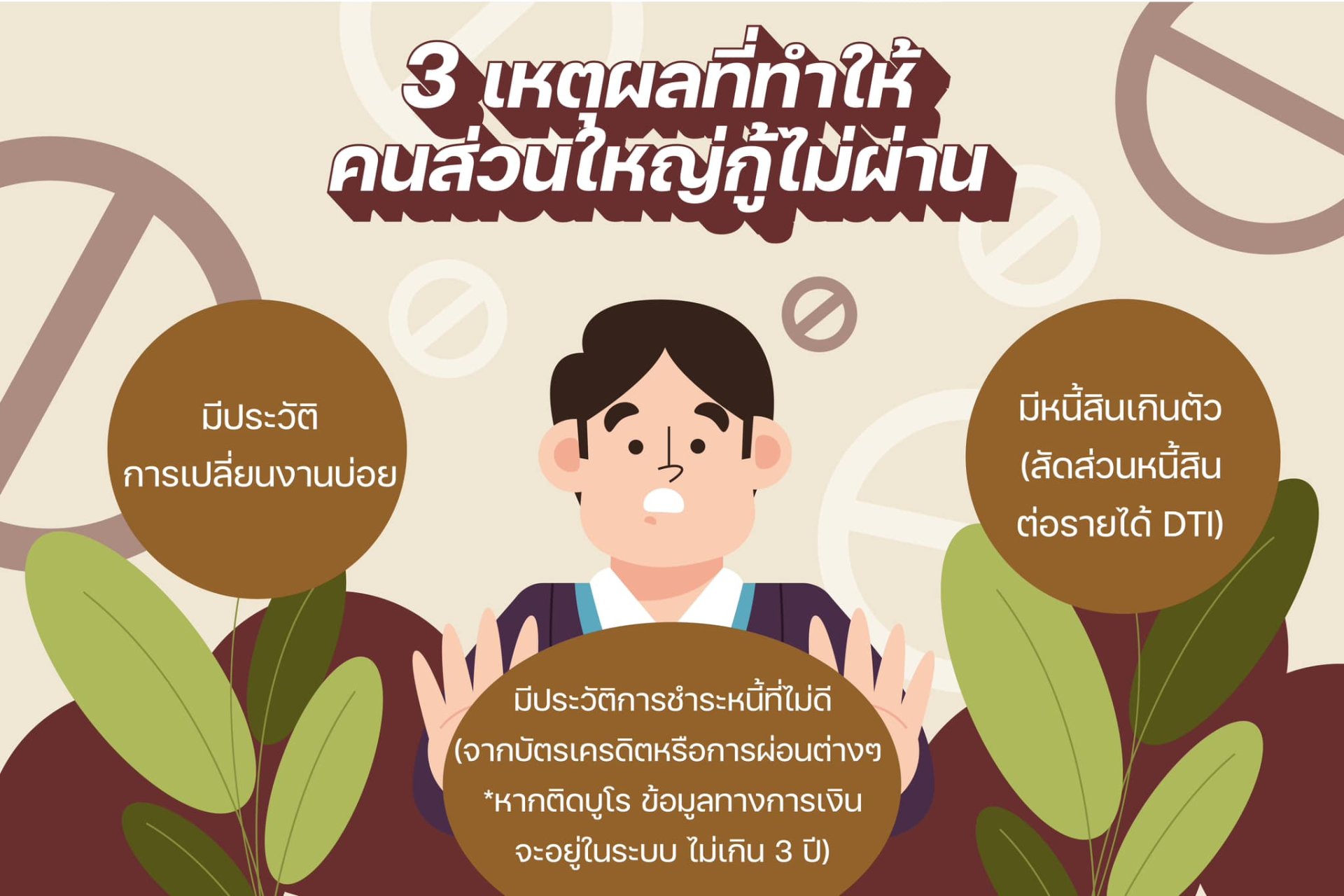 โปรดเลี่ยง 3 เหตุผลที่ทำให้กู้ไม่ผ่าน โปรดเลี่ยง 3 เหตุผลที่ทำให้กู้ไม่ผ่าน